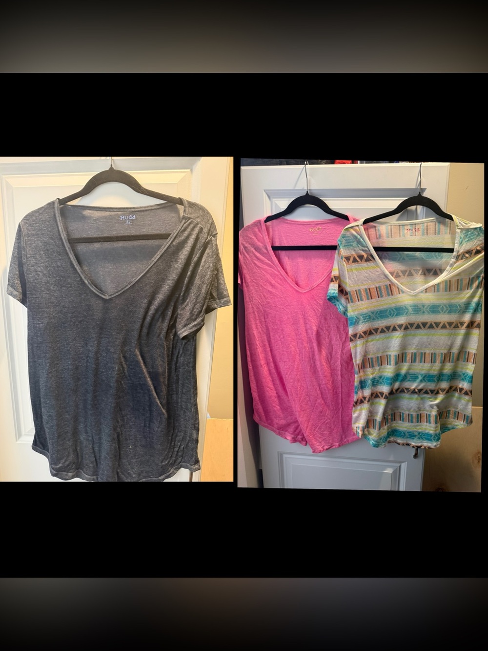 3 Mudd Short-Sleeve V-Neck Tees L& XL